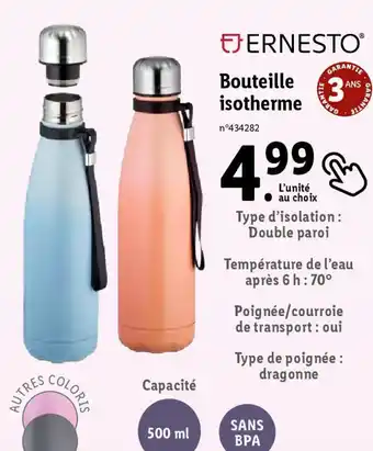 Lidl Bouteille isotherme offre