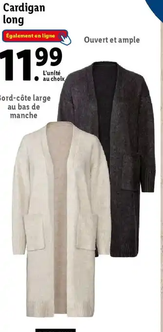 Lidl Cardigan long offre