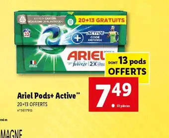 Lidl Ariel Pods+ Active offre