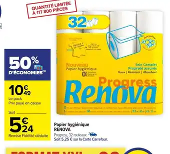 Carrefour Papier hygiénique RENOVA offre