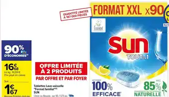 Carrefour Tablettes Lave-vaisselle Format familial SUN offre