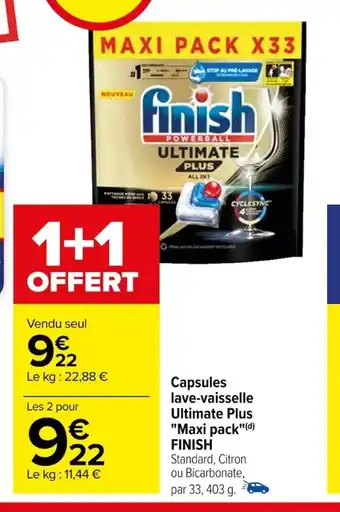 Carrefour Capsules lave-vaisselle Ultimate Plus "Maxi pack"(d) FINISH offre