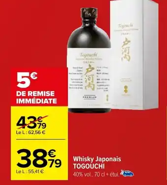 Carrefour Whisky Japonais TOGOUCHI offre