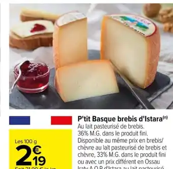 Carrefour P'tit Basque brebis d'Istara offre