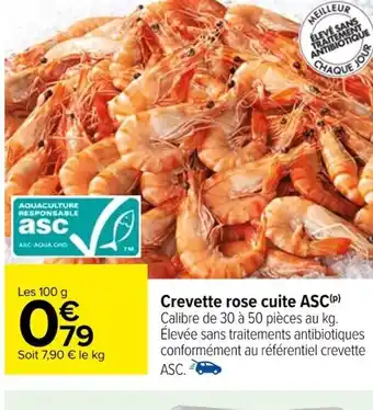 Carrefour Crevette rose cuite ASC offre