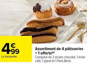 Carrefour Assortiment de 4 pâtisseries + 1 offerte offre