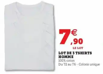 Super U Lot de 3 Tshirts Homme offre