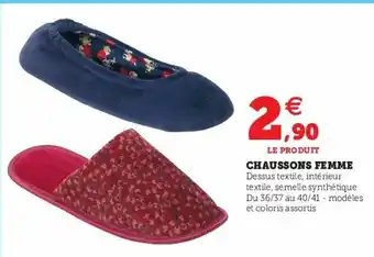 Super U Chaussons Femme offre