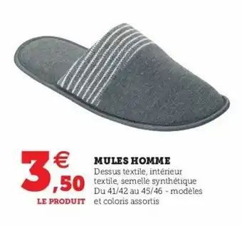 Super U Mules Homme offre