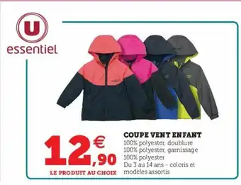 Super U Coupe Vent Enfant offre