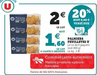 Super U Palmiers Feuilletes U offre
