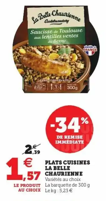 Super U Plats Cuisines La Belle Chaurienne offre