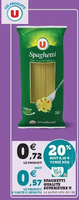 Super U Spaghetti Qualite offre