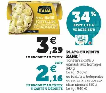Super U Plats Cuisines Rana offre