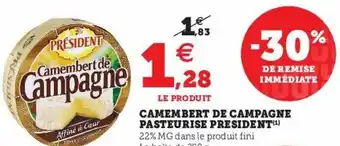 Super U Camembert de Campagne offre