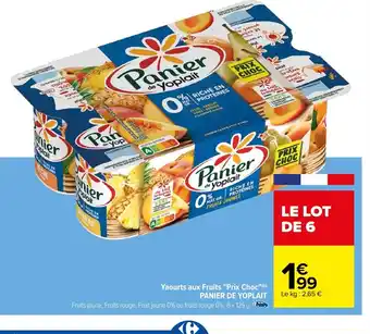 Carrefour Yaourts aux Fruits Ptit choc panier de yoplait offre