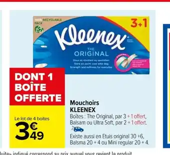 Carrefour Mouchoirs KLEENEX offre