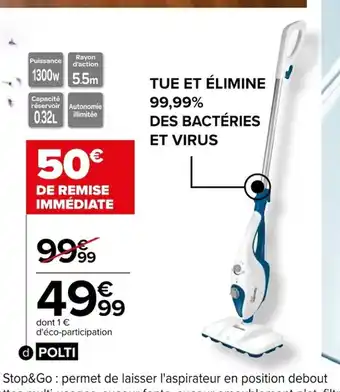 Carrefour Balai nettoyeur vapeur multifoction offre
