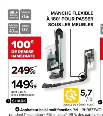 Carrefour Aspirateur balai 2 en 1 filaire offre
