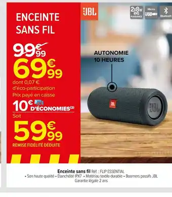 Carrefour Enceinte sans fil offre