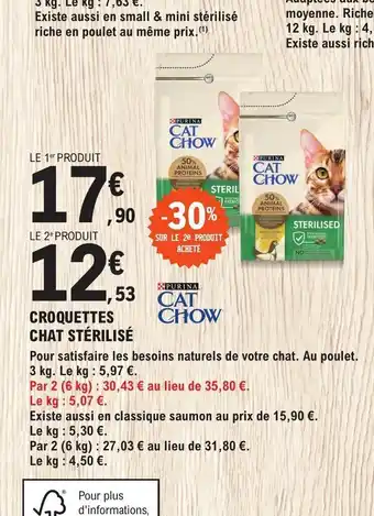 E.Leclerc CROQUETTES CHAT STÉRILISÉ offre