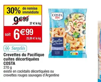 Cora x Carrefour Surgelés Crevettes du Pacifique cuites décortiquées COSTA offre