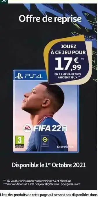 Jeu Ps4 Fifa 22