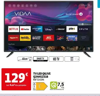 Auchan TV LED QILIVE Q24HS231B offre