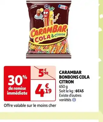 Auchan CARAMBAR BONBONS COLA CITRON offre