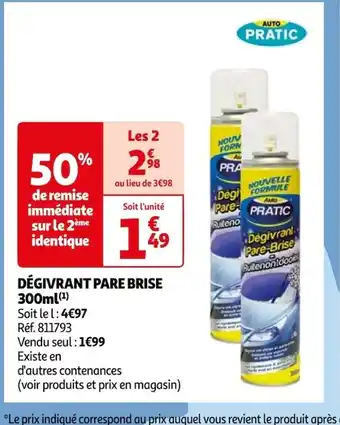 Auchan DÉGIVRANT PARE BRISE 300ml offre