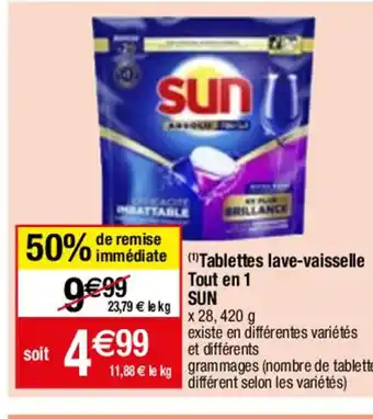 Migros Tablettes lave-vaisselle Tout en 1 SUN offre