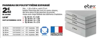 Brico Dépôt PANNEAU DE POLYSTYRÈNE EXPANSÉ offre