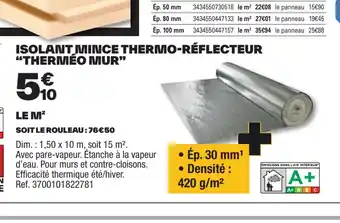 Brico Dépôt ISOLANT MINCE THERMO-RÉFLECTEUR offre