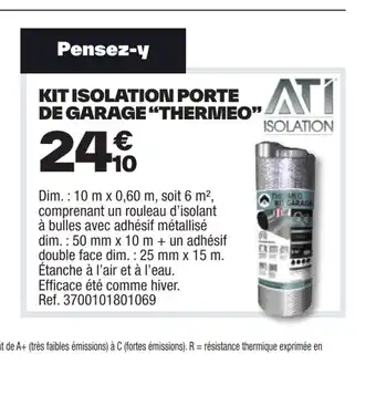 Brico Dépôt KIT ISOLATION PORTE DE GARAGE "THERMEO" offre