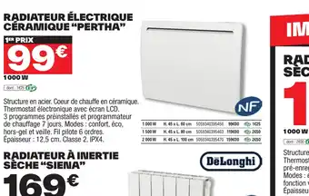 Brico Dépôt RADIATEUR ÉLECTRIQUE CÉRAMIQUE "PERTHA" offre