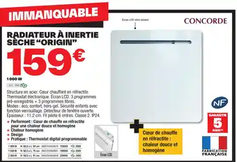 Brico Dépôt RADIATEUR À INERTIE SECHE ORIGIN offre