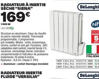 RADIATEUR À INERTIE SECHE "SIENA