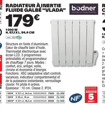 Radiateur a intertie fluide galbe vlada