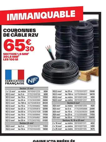 Brico Dépôt COURONNES DE CÂBLE R2V offre