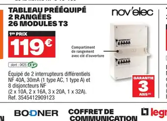 Brico Dépôt TABLEAU PRÉÉQUIPÉ 2 RANGÉES offre