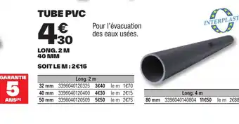 Brico Dépôt TUBE PVC offre