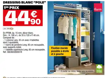 Brico Dépôt DRESSING BLANC "POLE" 1ER PRIX offre