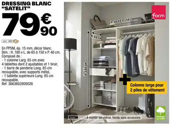 Brico Dépôt DRESSING BLANC "SATELIT” offre