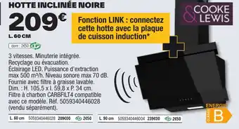 Brico Dépôt HOTTE INCLINÉE NOIRE offre