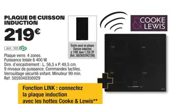 Brico Dépôt PLAQUE DE CUISSON INDUCTION offre