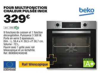 Brico Dépôt FOUR MULTIFONCTION CHALEUR PULSÉE INOX offre