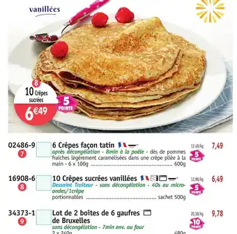 Maximo 10 Crêpes sucrées offre