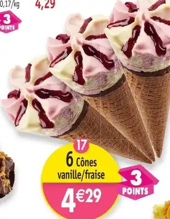 Maximo 6 Cônes vanille/fraise offre