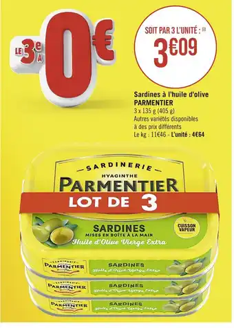 PARMENTIER Sardines à l’huile d’olive