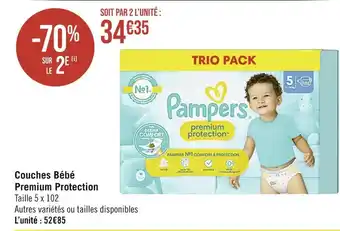 Casino Supermarchés Pampers Couches Bébé Premium Protection offre